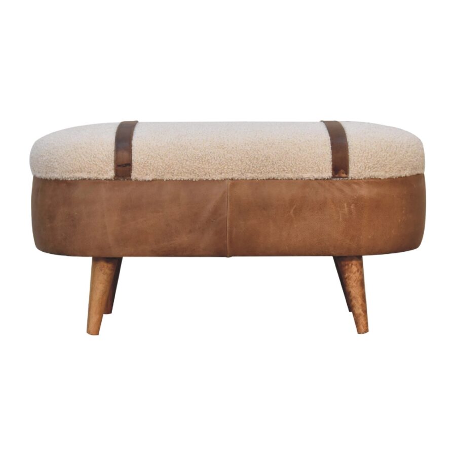 in3496 banc din piele de bufallo bronz boucle nordic