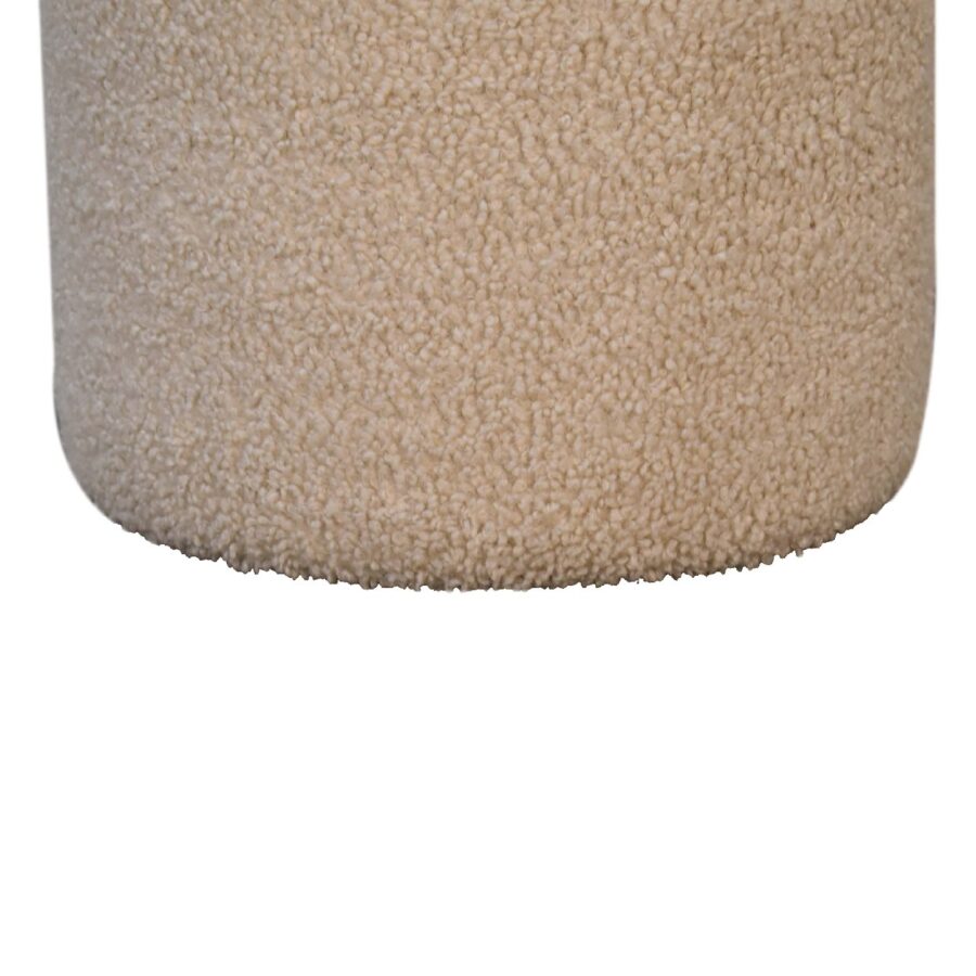 in3501 cream boucle round buffalo piping footstool