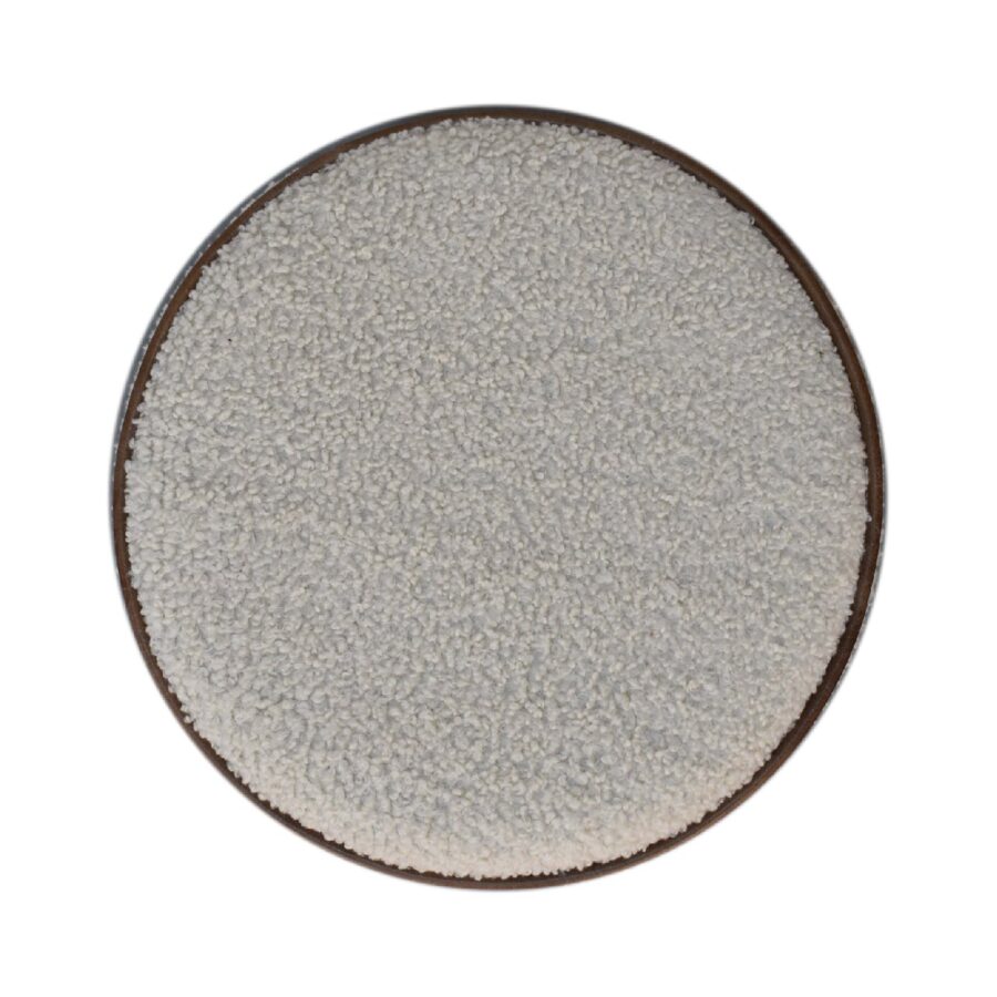 in3501 cream boucle round buffalo piping footstool