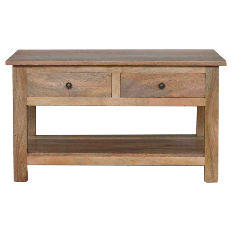 table basse de style campagnard avec 4 tiroirs