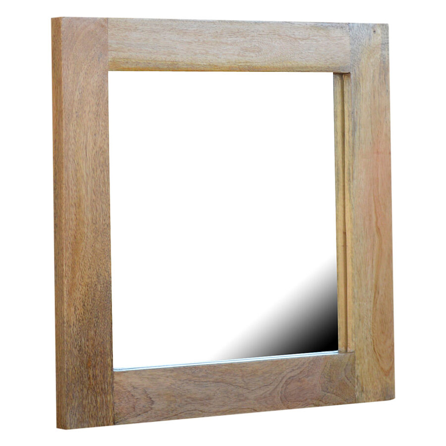 square wooden frame with mirror