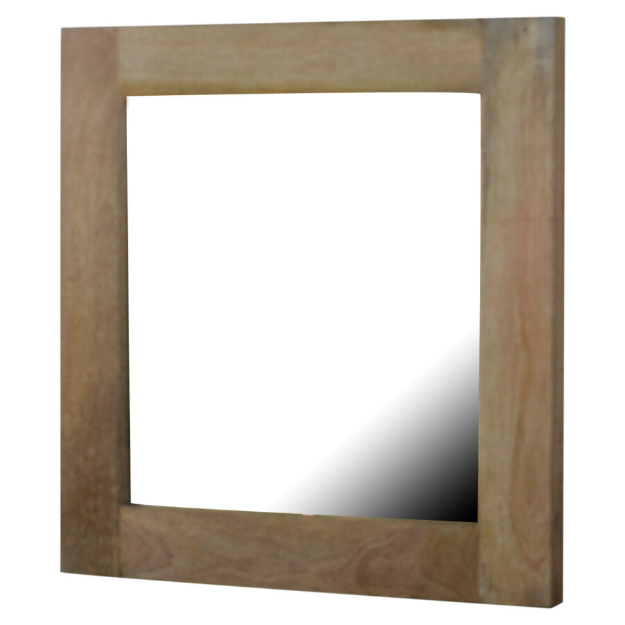 square wooden frame with mirror