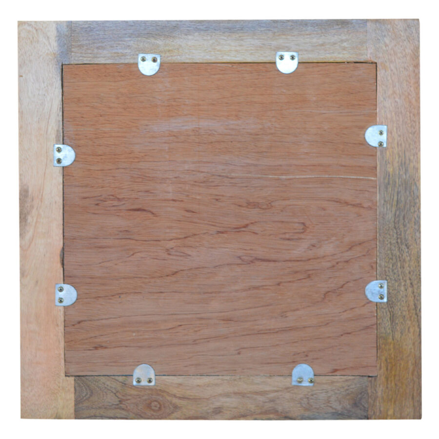 square wooden frame with mirror