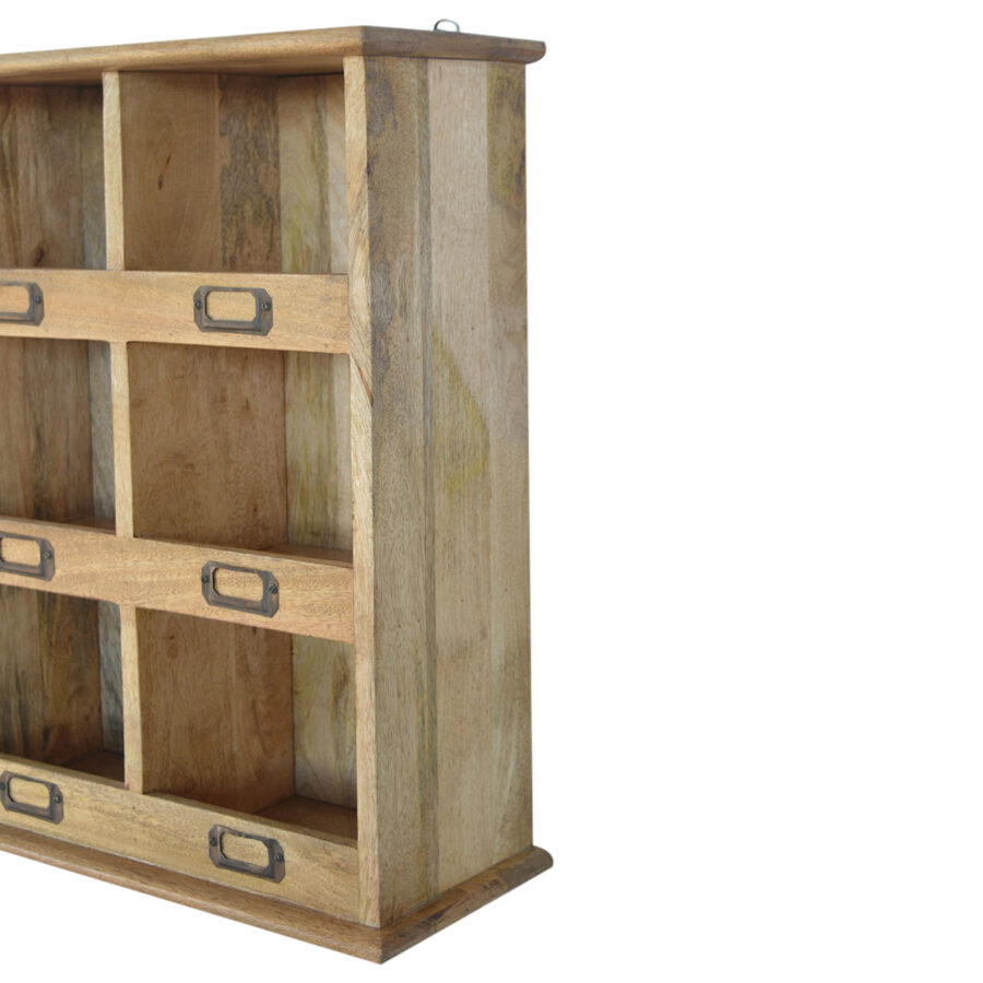 wall mounted storage unit with 9 slots