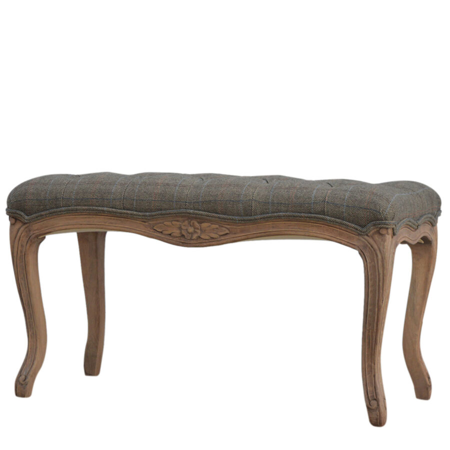 banc de chambre sculpté en tweed multiple