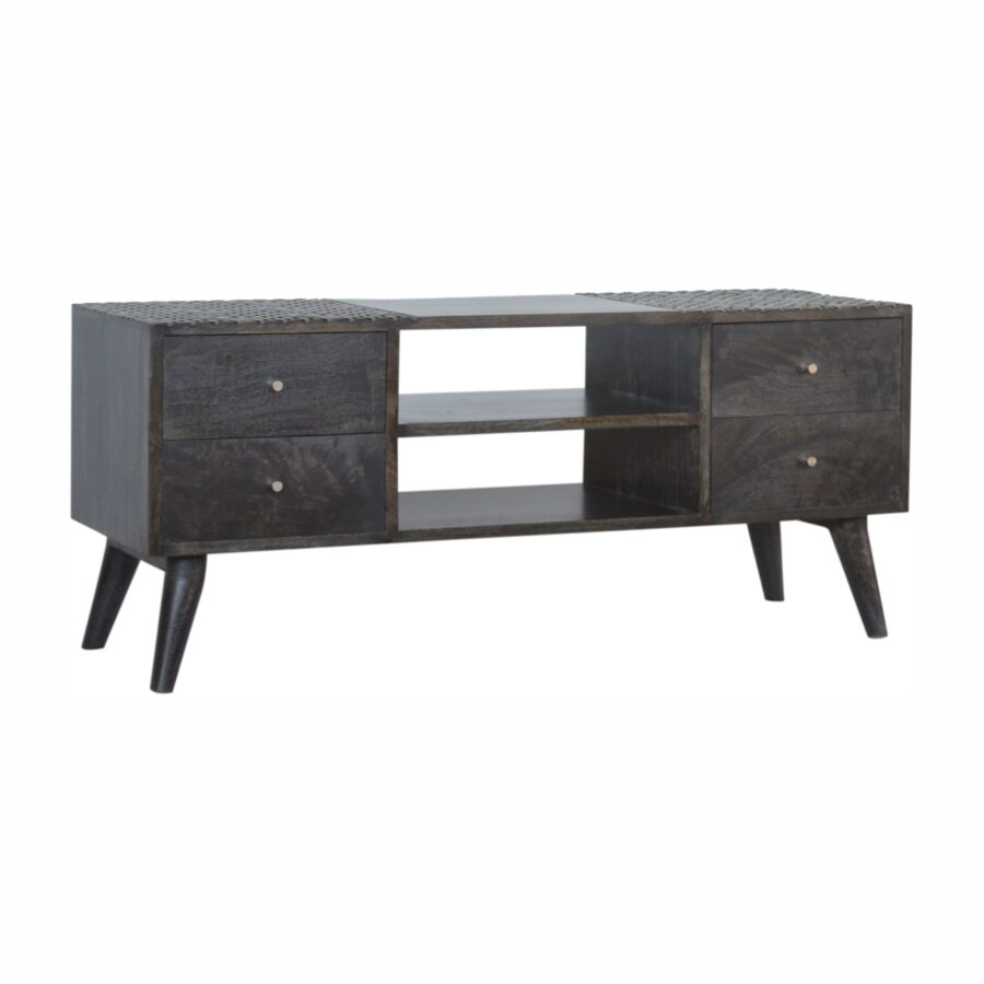 ash black 4 drawer media unit