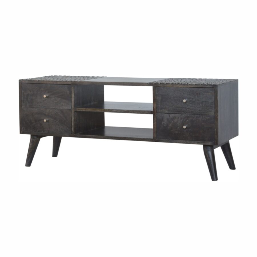 ash black 4 drawer media unit