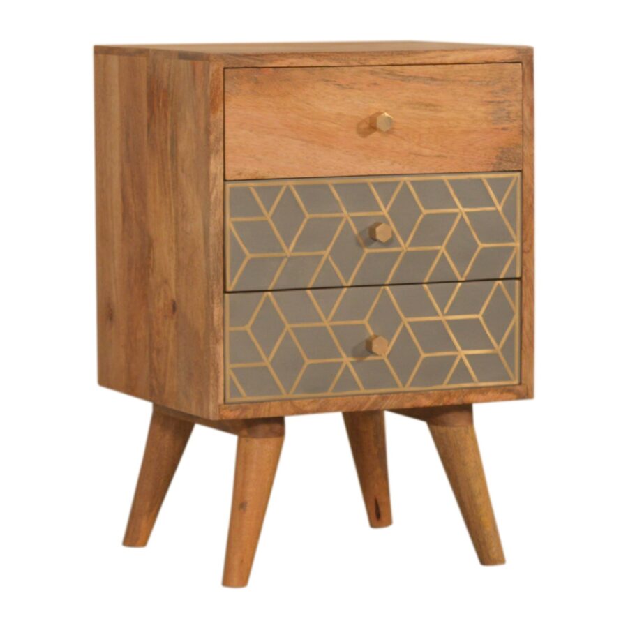 in1084 dice 3 drawer bedside