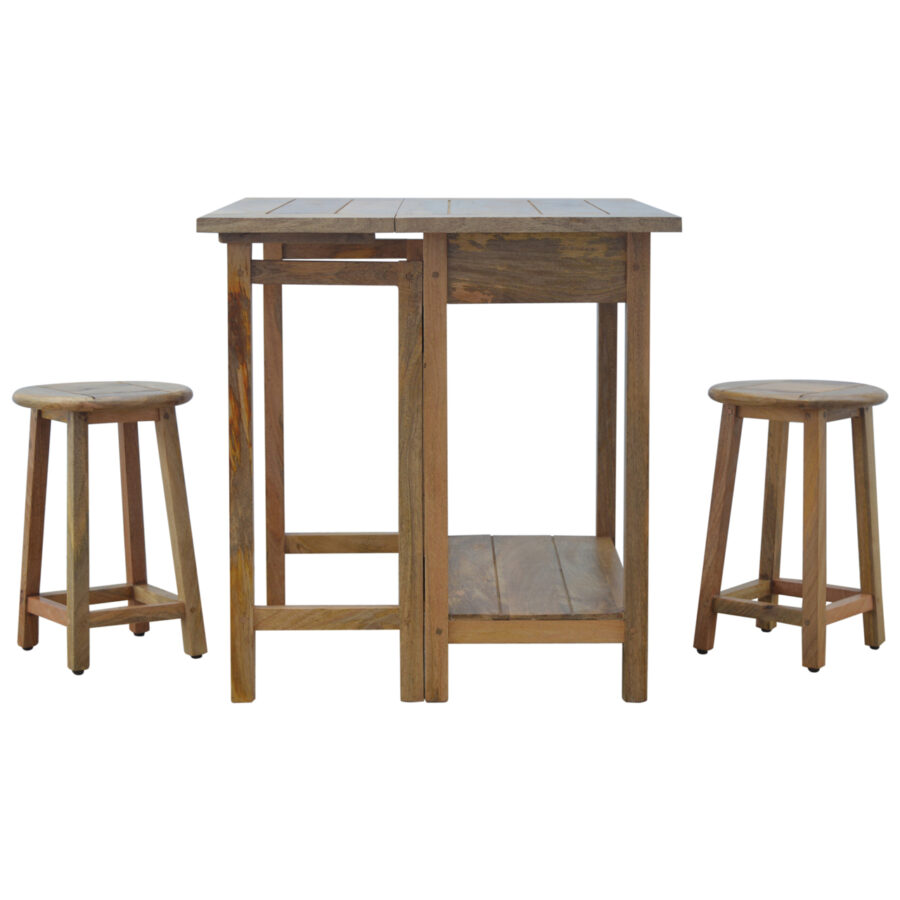 breakfast table with 2 stools