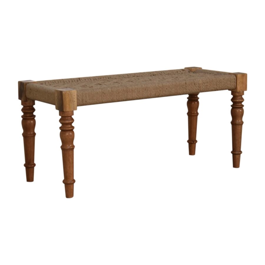 in1233 fabric turned leg bench