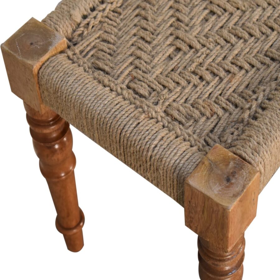 in1233 fabric turned leg bench