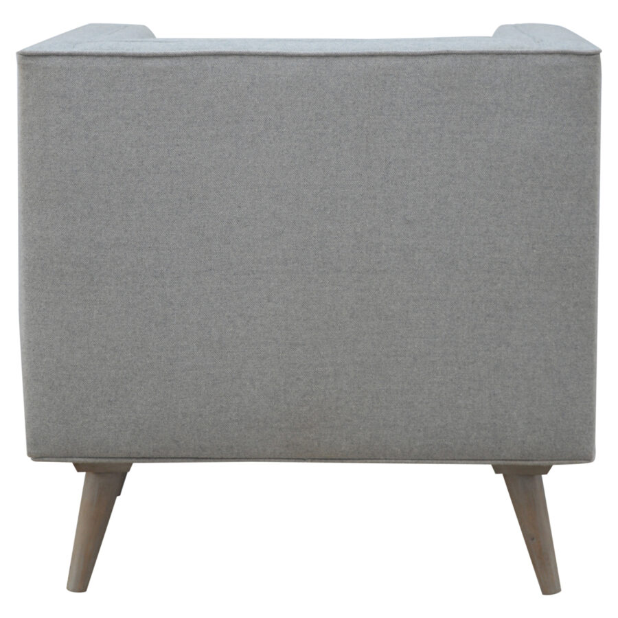 grey tweed armchair