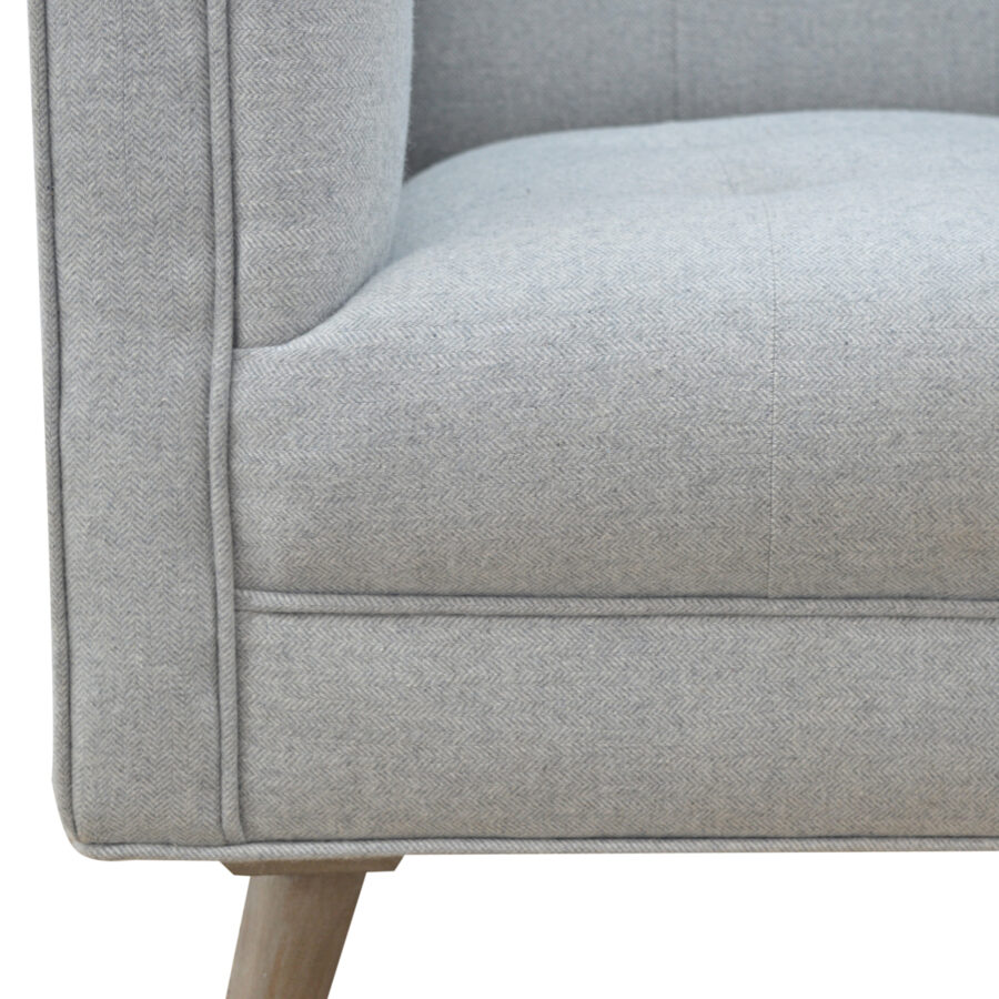 grey tweed armchair