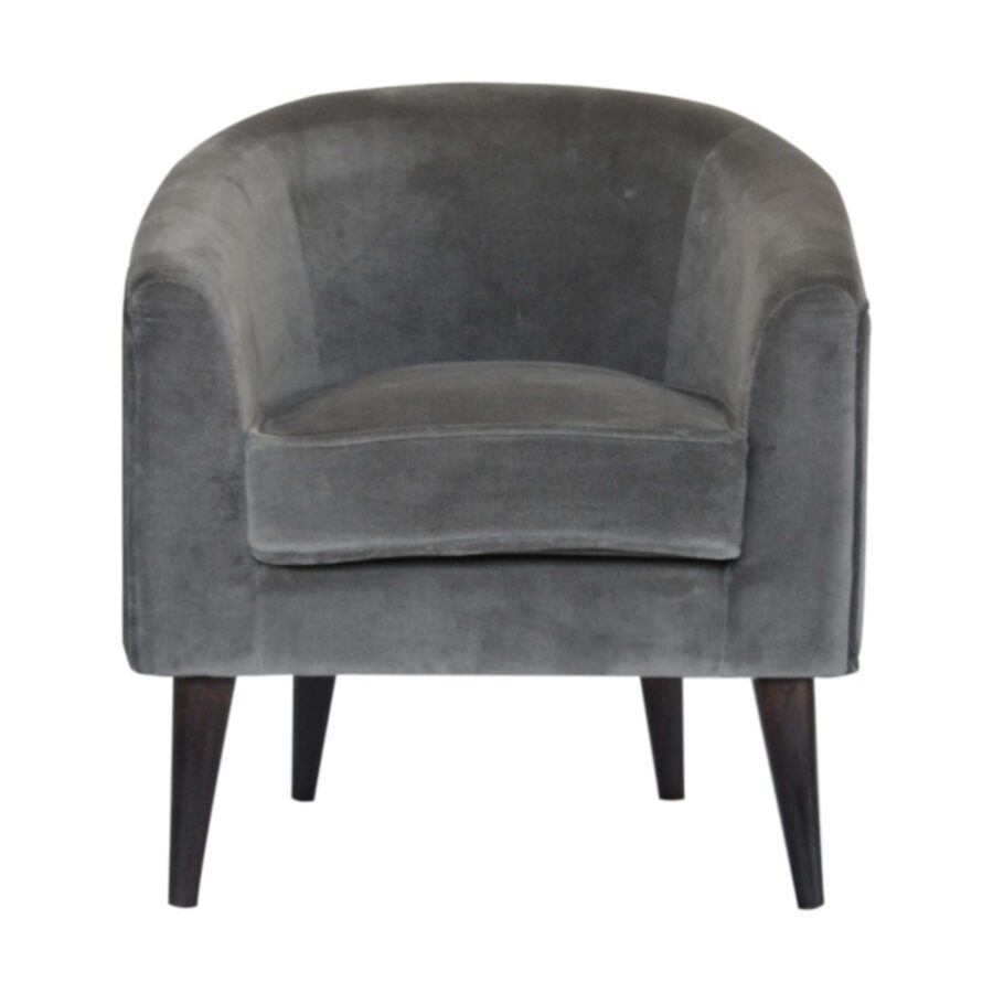 in1268 grey velvet nordic style armchair