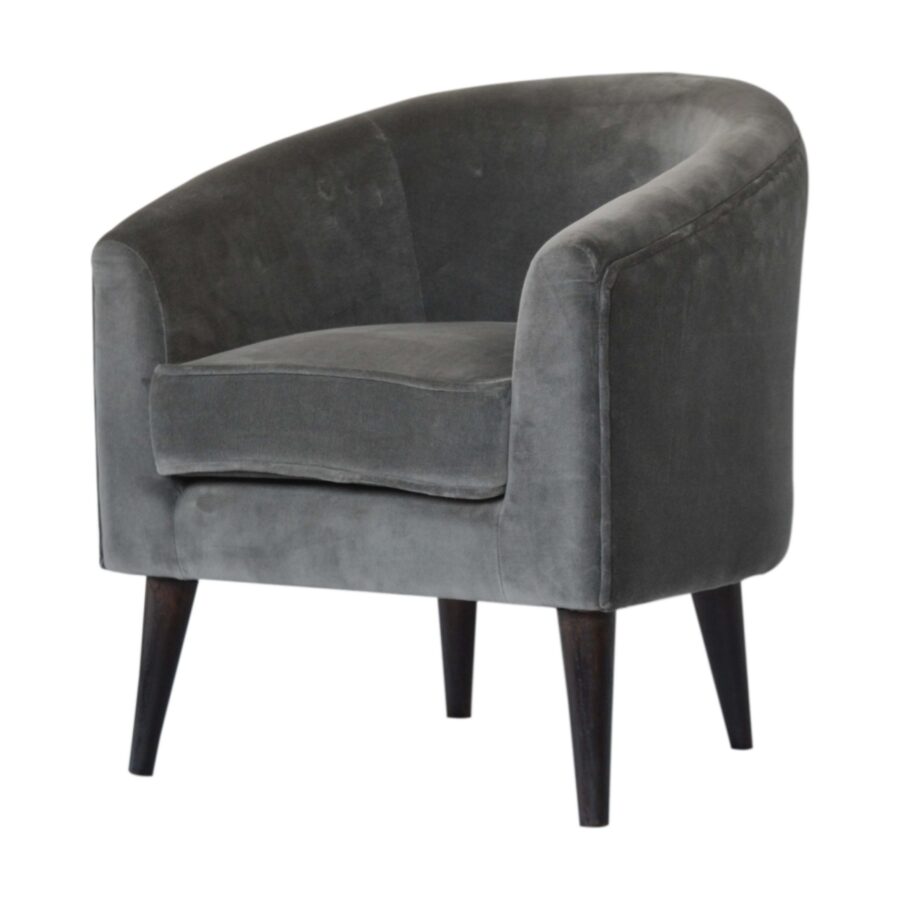 in1268 grey velvet nordic style armchair