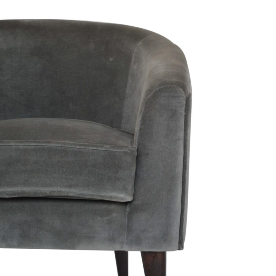 in1268 grey velvet nordic style armchair