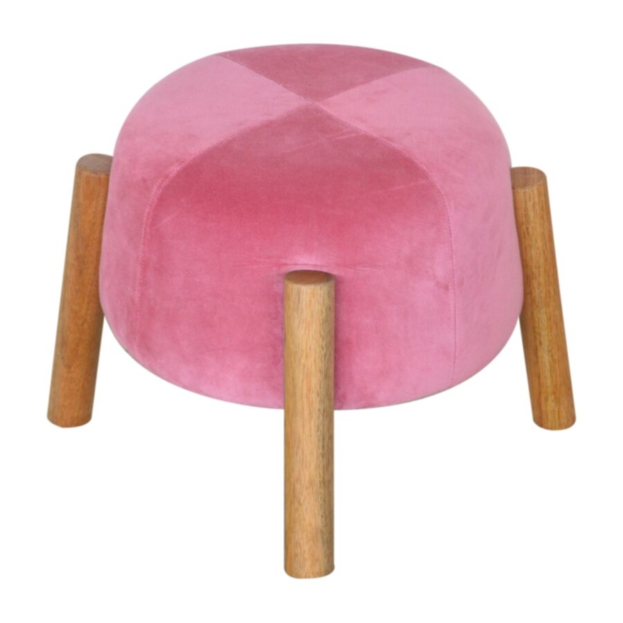 in1311 pink velvet cone footstool