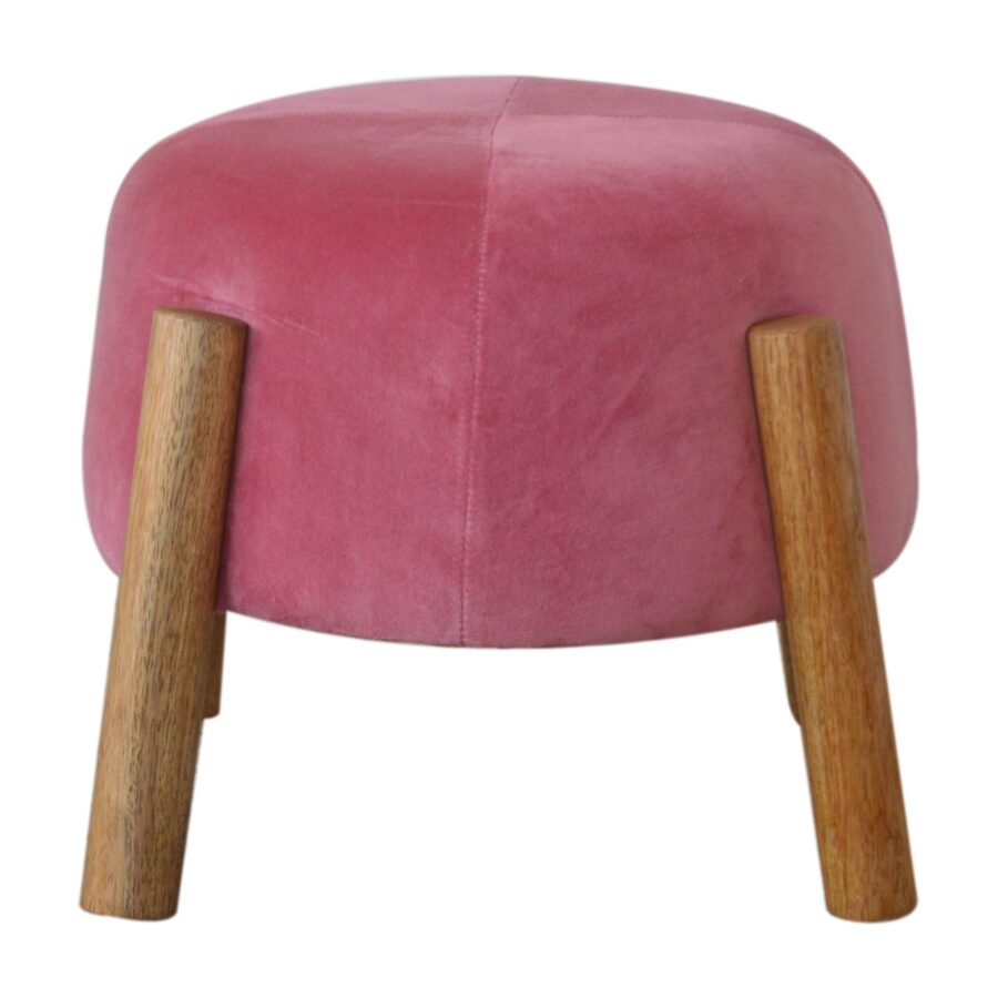 in1311 pink velvet cone footstool