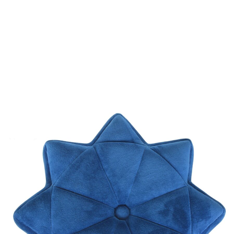 in1342 blue velvet star footstool