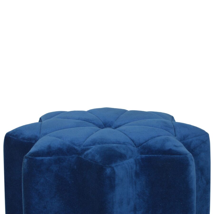 in1342 blue velvet star footstool