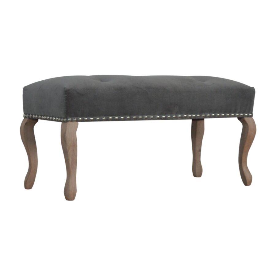 in1388 french style grey velvet bench