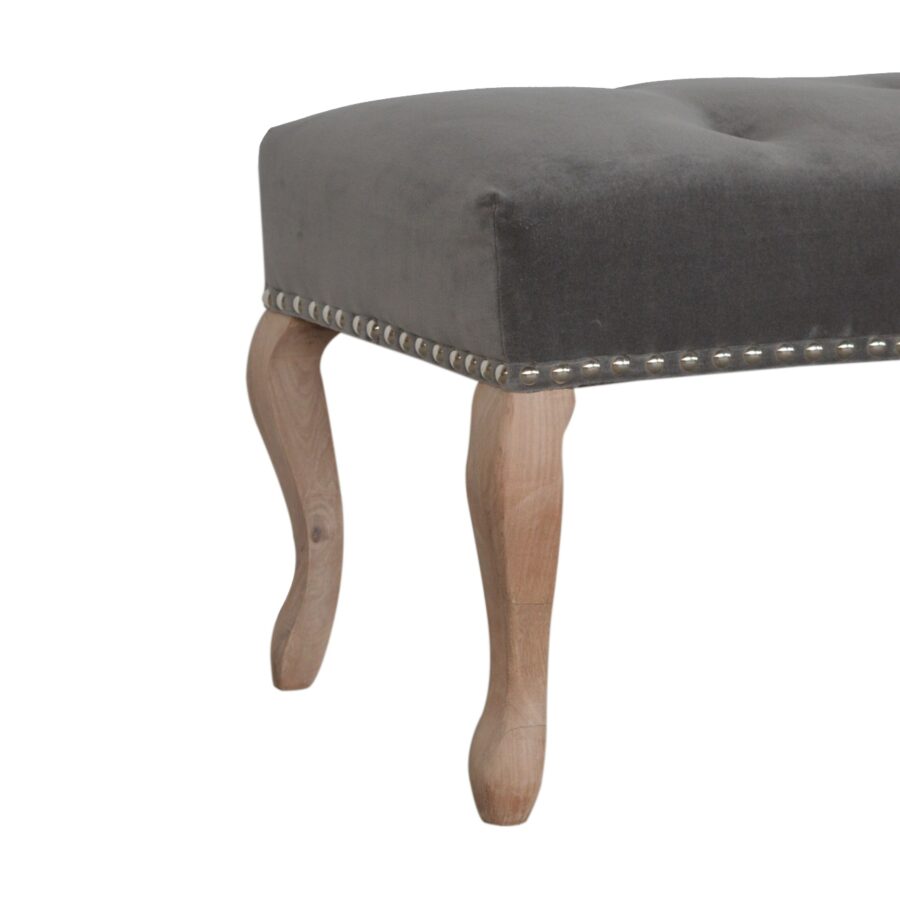 in1388 french style grey velvet bench