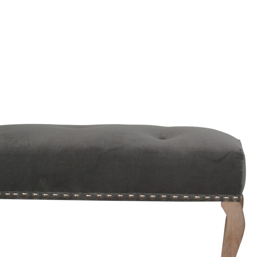 in1388 french style grey velvet bench