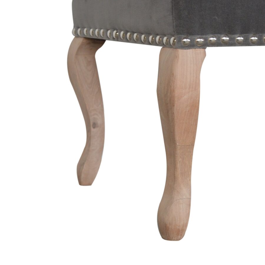 in1388 french style grey velvet bench