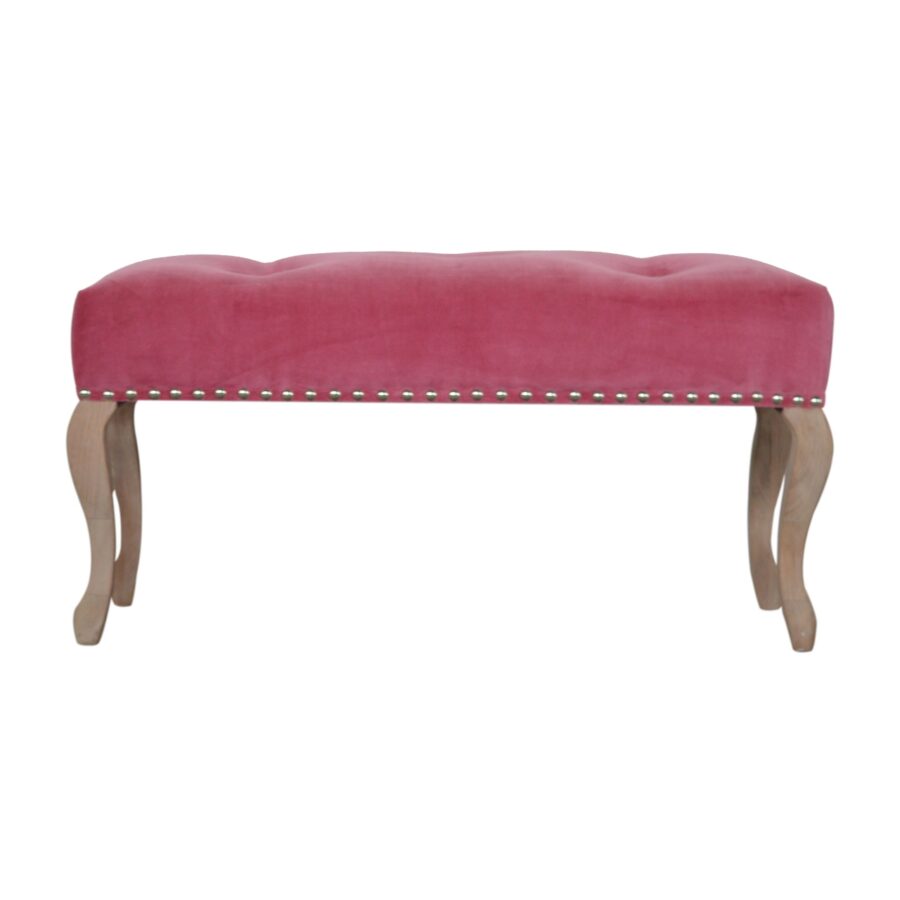 in1389 french style pink velvet bench
