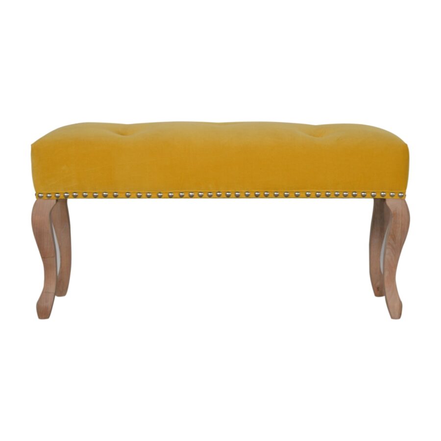 in1390 french style mustard velvet bench