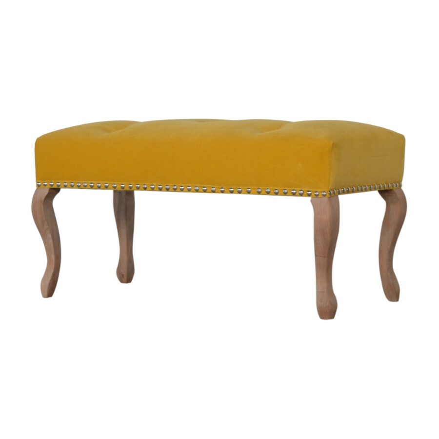 in1390 french style mustard velvet bench