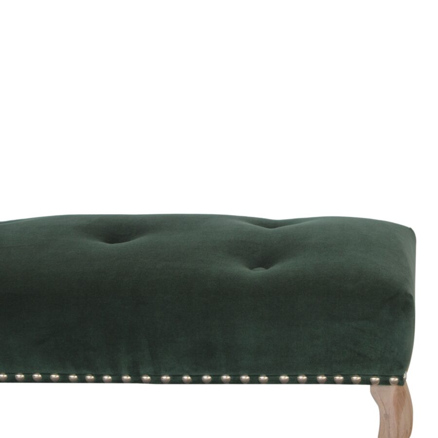 in1391 french style emerald velvet bench