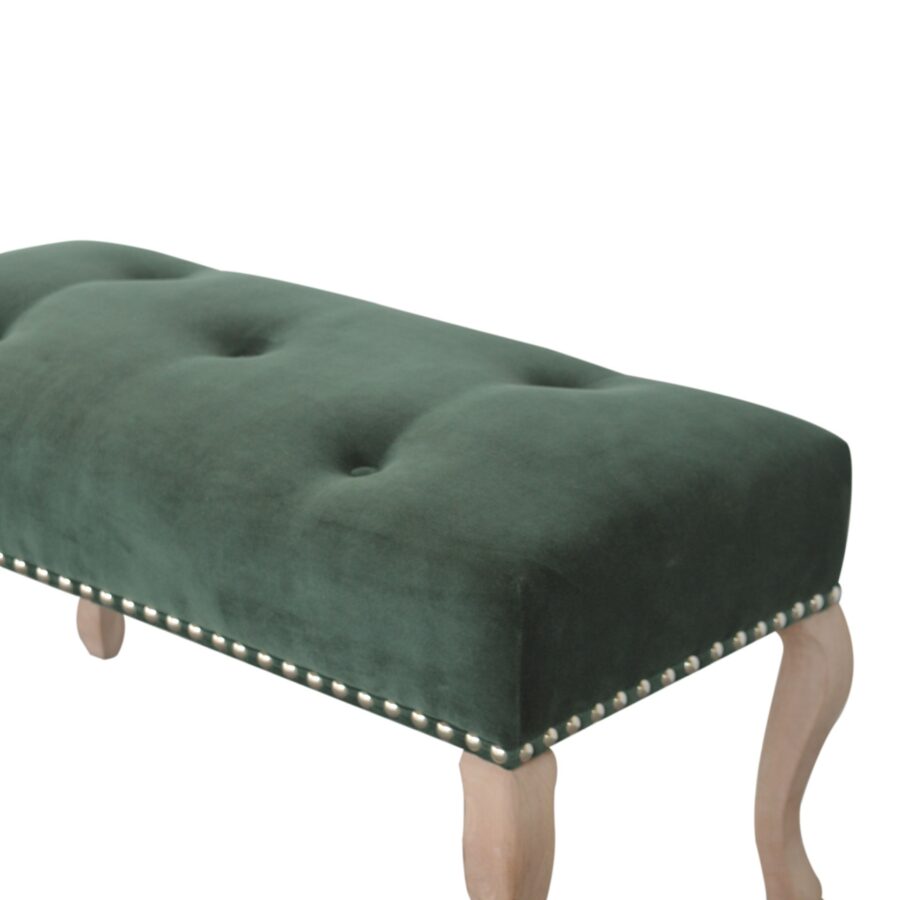 in1391 french style emerald velvet bench