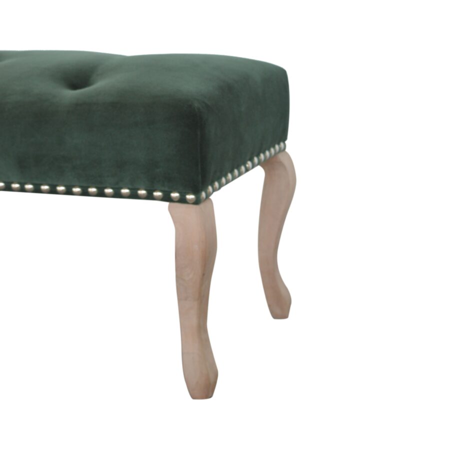 in1391 french style emerald velvet bench