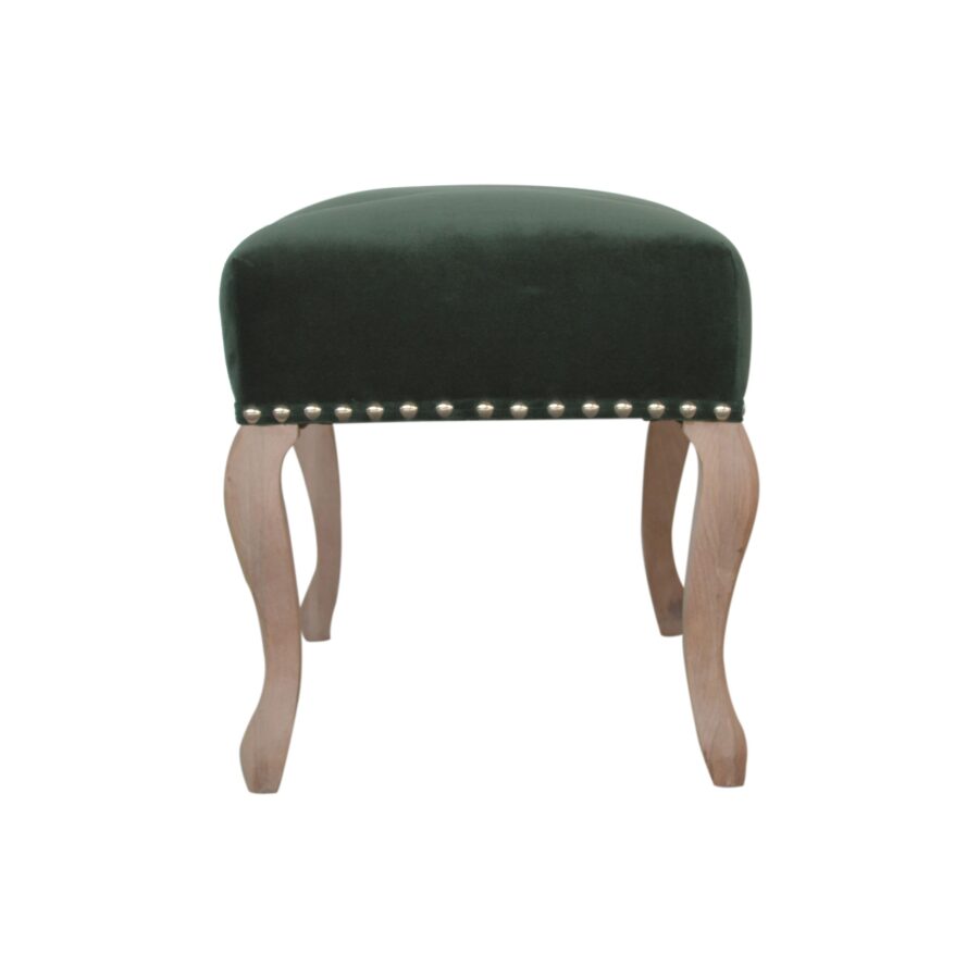 in1391 french style emerald velvet bench