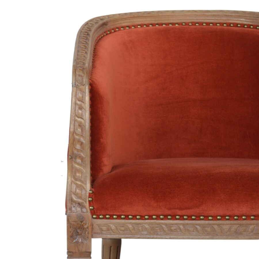 in1401 rust velvet occasional chair