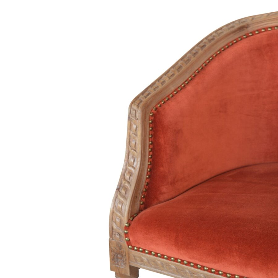 in1401 rust velvet occasional chair