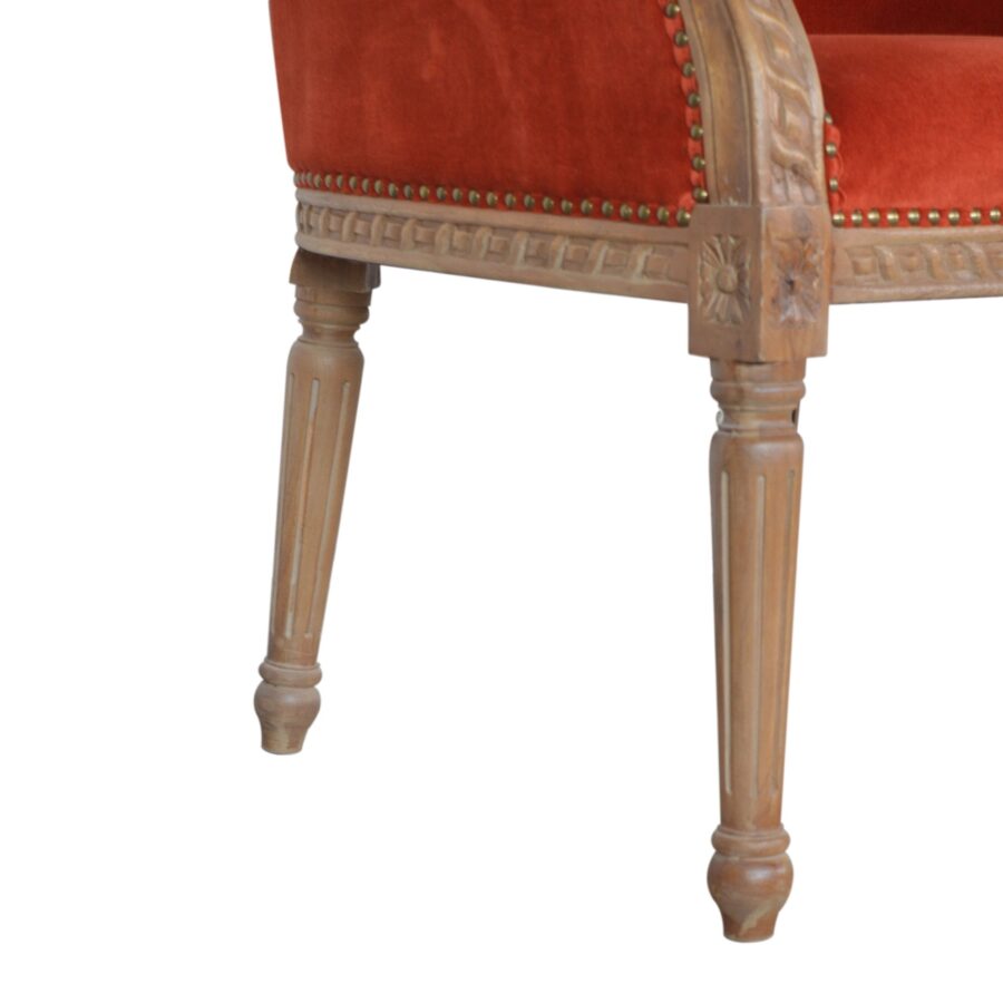 in1401 rust velvet occasional chair