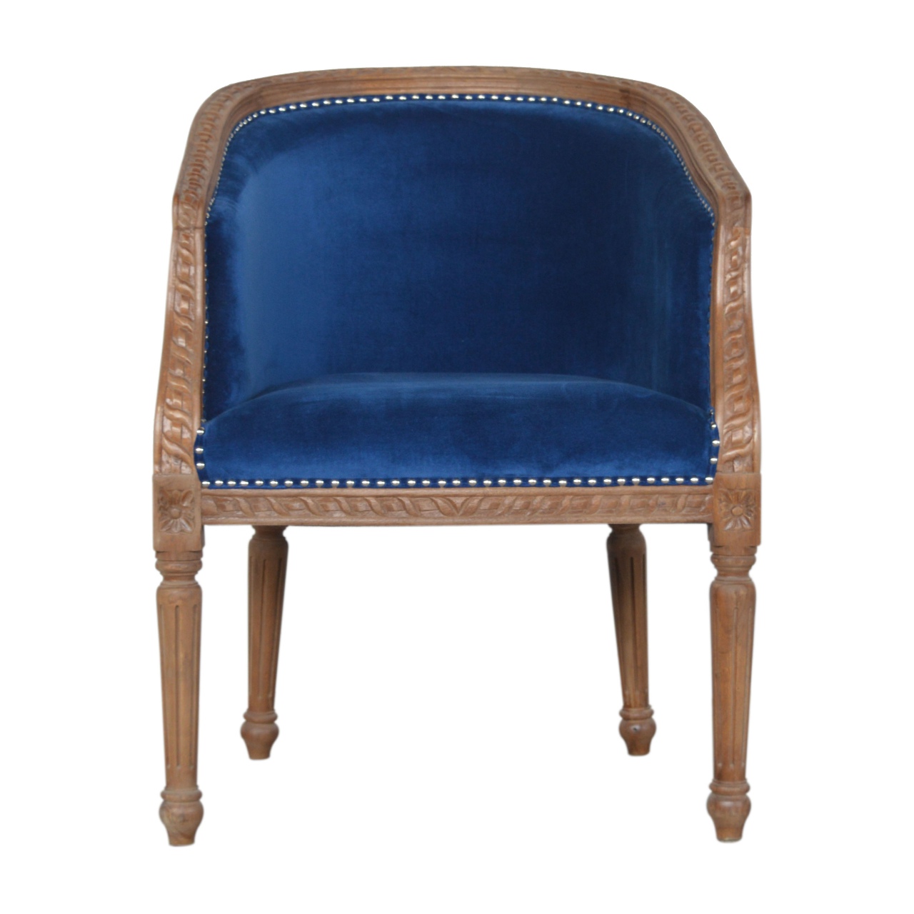 Royal Blue Velvet Occasional Chair EU US UK Wholesale