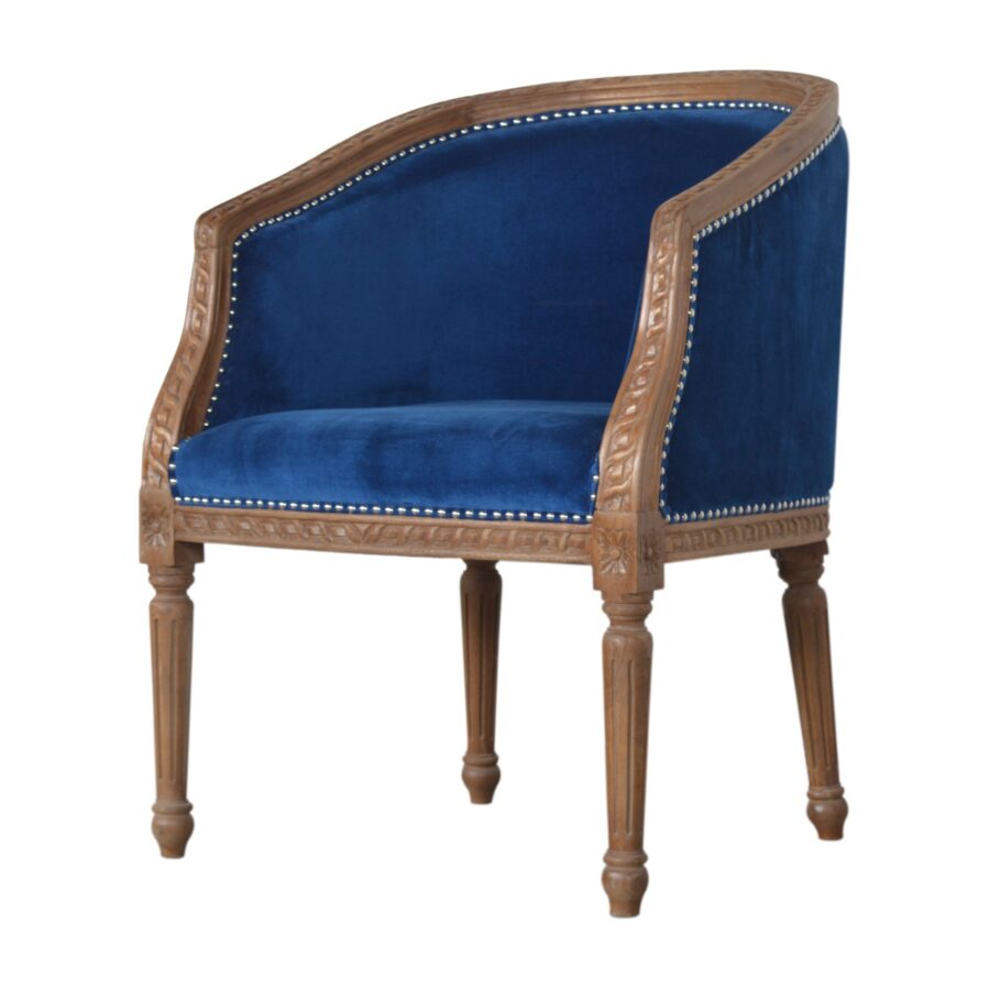 in1403 royal blue velvet occasional chair