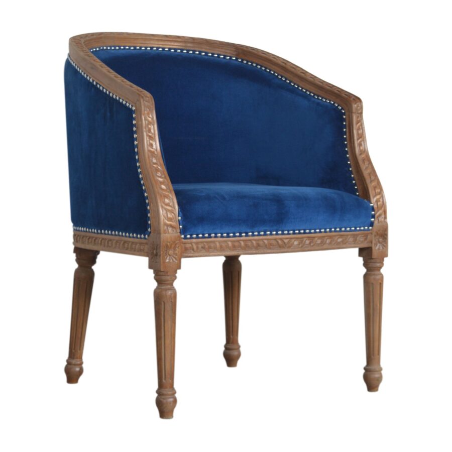 in1403 royal blue velvet occasional chair