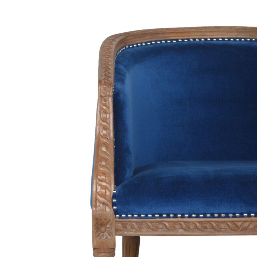 in1403 royal blue velvet occasional chair