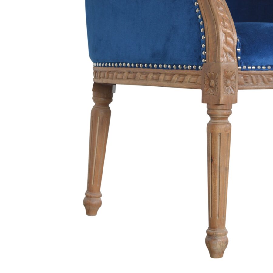 in1403 royal blue velvet occasional chair