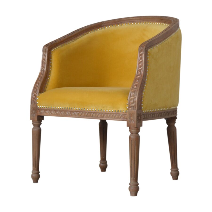 in1405 mustard velvet occasional chair