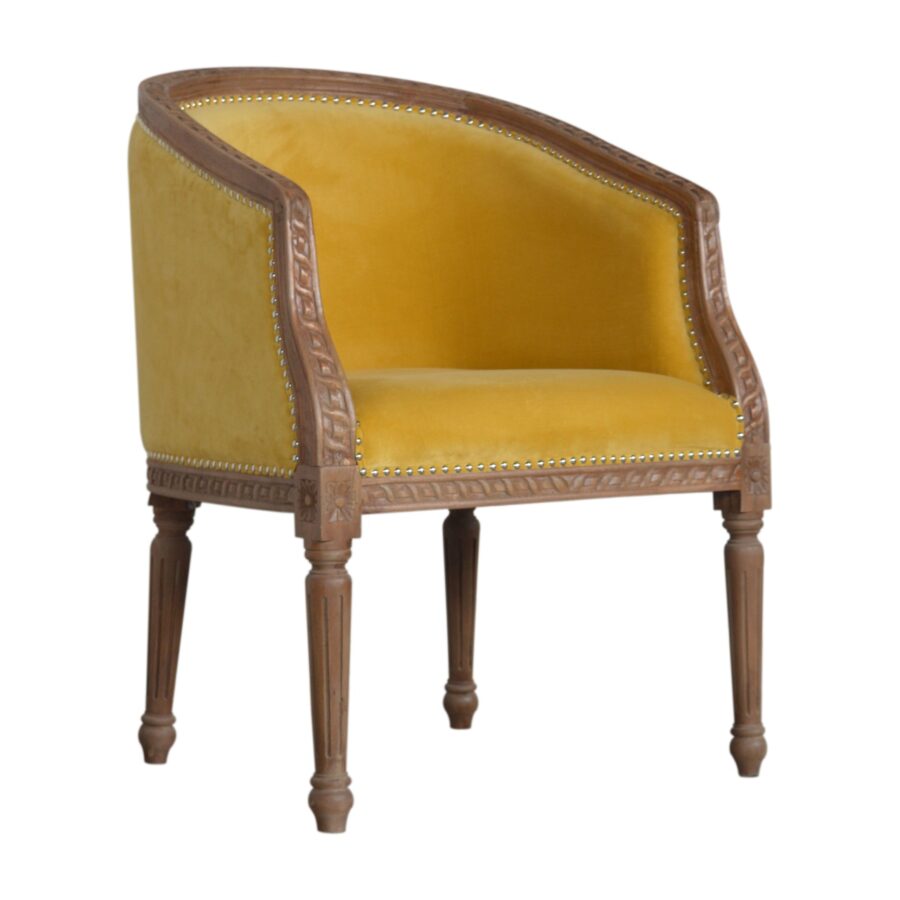 in1405 mustard velvet occasional chair