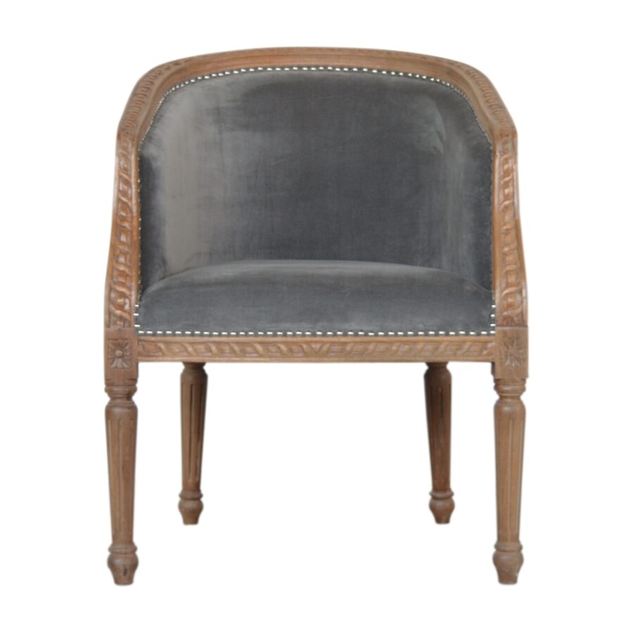 in1406 grey velvet occasional chair