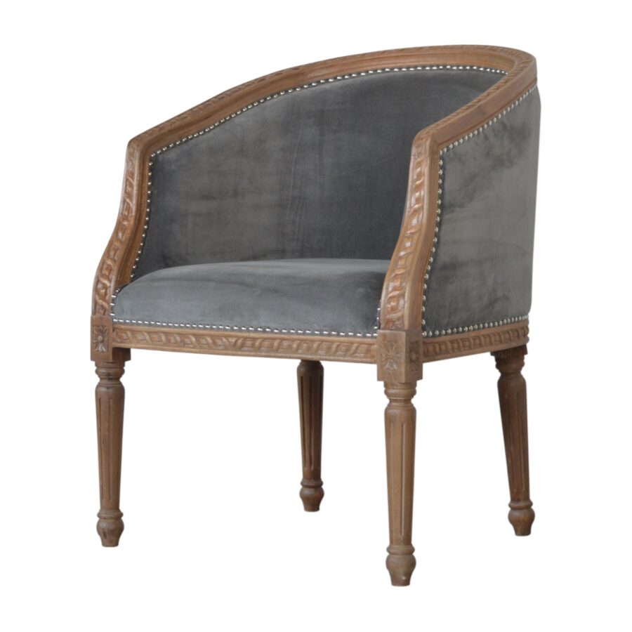 in1406 grey velvet occasional chair