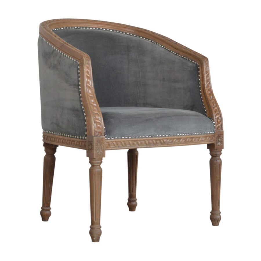 in1406 grey velvet occasional chair