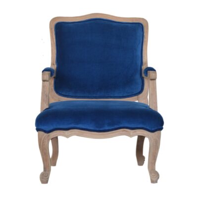 in1412 royal blue velvet french style chair