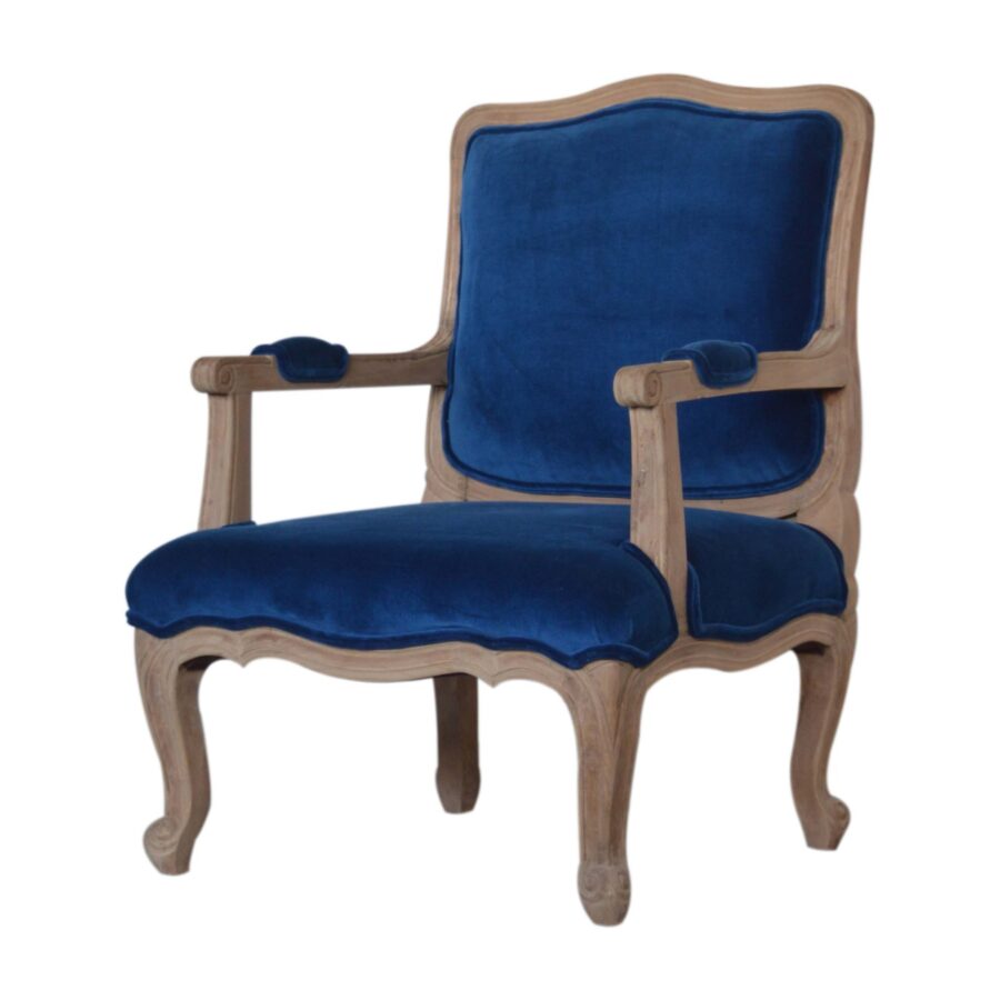 in1412 royal blue velvet french style chair